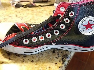 Black red chuck taylors hotsell