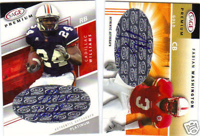2005 sage premium rc autograph cadillac williams 1/10 AUBURN TIGERS