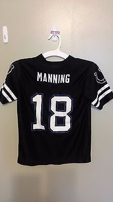 INDIANAPOLIS COLTS PEYTON MANNING BLACK FOOTBALL  JERSEY SIZE MED YOUTH