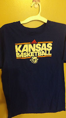 KANSAS JAYHAWKS ADIDAS BASKETBALL T SHIRT SIZE LARGE ADULT