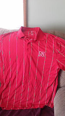 NEBRASKA HUSKERS ANTIGUA DESERT DRY POLO SHIRT SIZE LARGE ADULT