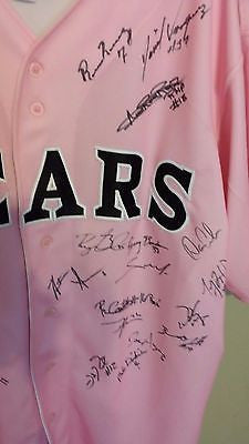 2011 TACOMA BEARS BREAST CANCER GAME USED BASEBALL JERSEY SIZE 50 AUTOGRAPHED