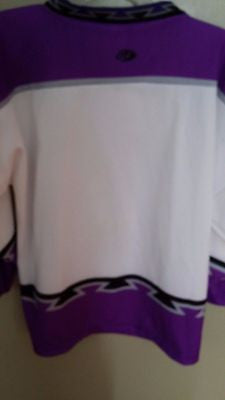 INDIANAPLOLIS ICE MINOR LEAGUE HOCKEY JERSEY SIZE LARGE ADULT WHITE AUTOGRAPHED