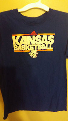 KANSAS JAYHAWKS ADIDAS BASKETBALL T SHIRT SIZE LARGE ADULT