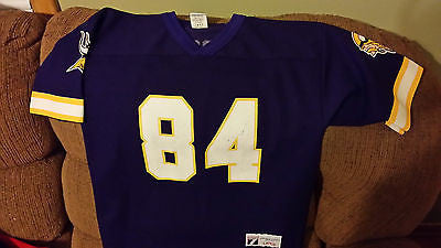 MINNESOTA VIKINGS RANDY MOSS LOGO 7 FOOTBALL JERSEY SIZE LARGE YOUTH