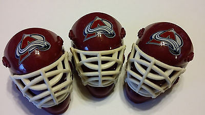 LOT OF 2 COLORADO AVALANCHE POCKET SIZED GOALIE MASK HELMETS FRANKLIN BULK