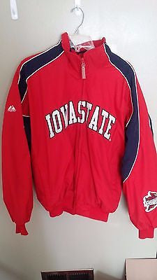 MAJESTIC IOWA STATE CYCLONES MIDWEIGHT PULLOVER JACKET SIZE LARGE ADULT