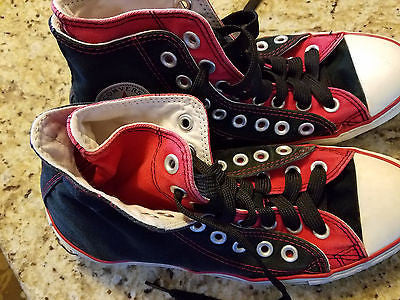 CONVERSE CHUCK TAYLOR ALL STAR HIGH TOP SNEAKER ADULT SIZE WMS 9 MNS 7 RED/BLACK