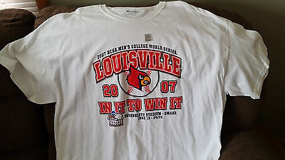 LOUISVILLE CARDINALS CWS T SHIRT SIZE 2XL ADULT COLLEGE WORLD SERIES