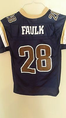 ST LOUIS RAMS MARSHALL FAULK FOOTBALL JERSEY SIZE 10/12 YOUTH