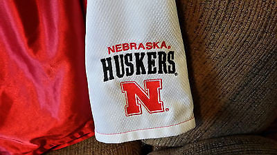 NEBRASKA HUSKERS RED SATIN  BASKETBALL SHORTS SIZE XL ADULT