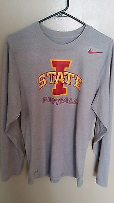 IOWA STATE CYCLONES FOOTBALL LONG SLEEVE DRI FIT PERFORMANCE SHIRT SIZE SM ADULT