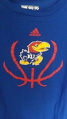 KANSAS JAYHAWKS ADIDAS BASKETBALL T SHIRT SIZE 2XL ADULT