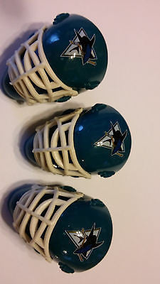 LOT OF 3 SAN JOSE SHARKS  POCKET SIZED GOALIE MASK HELMETS FRANKLIN BULK