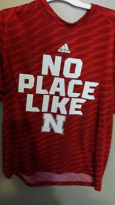 NEBRASKA HUSKERS ADIDAS CLIMALITE NO PLACE LIKE N SHIRT SIZE XL ADULT