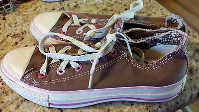 CONVERSE ALL STAR KIDS SIZE 4 LOW TOP CHUCK TAYLORS BROWN YOUTH
