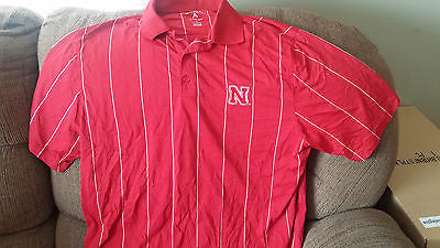 NEBRASKA HUSKERS ANTIGUA DESERT DRY POLO SHIRT SIZE LARGE ADULT