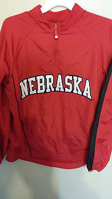 NEBRASKA HUSKERS MAJESTIC LIGHTWEIGHT PULLOVER JACKET SIZE MED ADULT