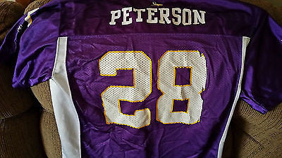 MINNESOTA VIKINGS ADRIAN PETERSON FOOTBALL JERSEY SIZE XL YOUTH