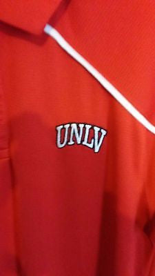 RUSSELL TEAM ISSUE UNLV RUNNIN REBELS POLO SHIRT SIZE MED ADULT