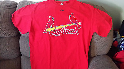 ST LOUIS CARDINALS ERIC LUDWICK MAJESTIC TEE SHIRT  SIZE LARGE  ADULT