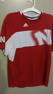 NEBRASKA HUSKERS ADIDAS CLIMALITE PULLOVER SHIRT SIZE LARGE ADULT