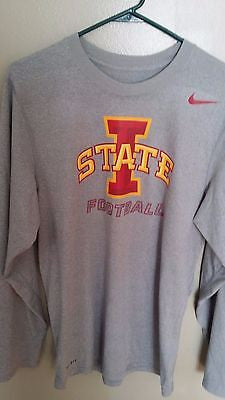 IOWA STATE CYCLONES FOOTBALL LONG SLEEVE DRI FIT PERFORMANCE SHIRT SIZE SM ADULT