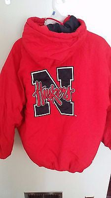 NEBRASKA HUSKERS STARTER WINTER COAT JACKET SIZE LARGE ADULT