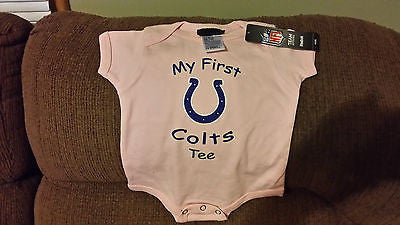 INDIANAPOLIS COLTS LIGHT SNAP MY FIRST CROTCH ONE PIECE JERSEY SIZE 6/9 TODDLER