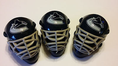 LOT OF 3 VANCOUVER CANUCKS POCKET SIZED GOALIE MASK HELMETS FRANKLIN BULK