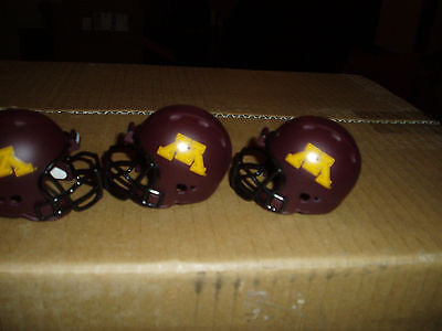 LOT OF 3 MINNESOTA GOLDEN GOPHERS  POCKET PRO HELMETS  REVOLUTION BULK