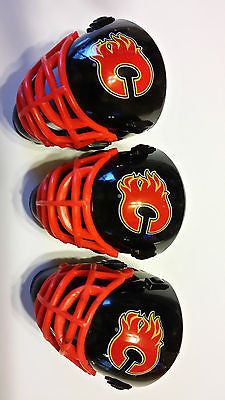 LOT OF 3 CALGARY FLAMES POCKET SIZED GOALIE MASK HELMETS FRANKLIN BULK