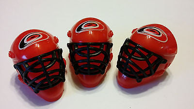 LOT OF 3 CAROLINA HURRICANES POCKET SIZED GOALIE MASK HELMETS FRANKLIN BULK