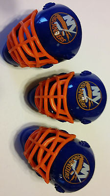 LOT OF 2 NEW YORK ISLANDERS POCKET SIZED GOALIE MASK HELMETS FRANKLIN BULK