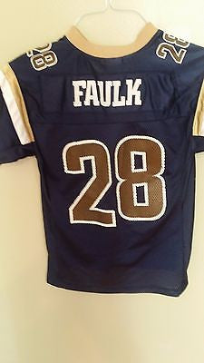 ST LOUIS RAMS MARSHALL FAULK FOOTBALL JERSEY SIZE 10/12 YOUTH