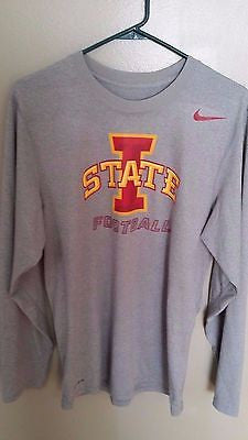 IOWA STATE CYCLONES FOOTBALL LONG SLEEVE DRI FIT PERFORMANCE SHIRT SIZE SM ADULT