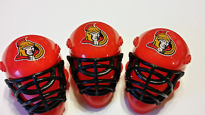 LOT OF 3 OTTAWA SENATORS POCKET SIZED GOALIE MASK HELMETS FRANKLIN BULK