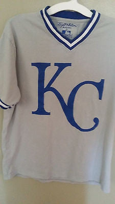 SOFT FEEL KANSAS CITY ROYALS TWO TONE BASEBALL T SHIRT SIZE XL  ADULT