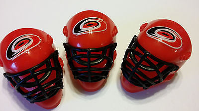 LOT OF 3 CAROLINA HURRICANES POCKET SIZED GOALIE MASK HELMETS FRANKLIN BULK