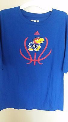 KANSAS JAYHAWKS ADIDAS BASKETBALL T SHIRT SIZE 2XL ADULT