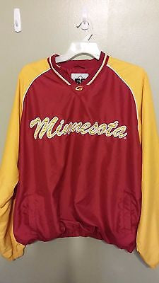 MINNESOTA GOLDEN GOPHERS LIGHT WEIGHT PULL OVER JACKET SIZE XL ADULT