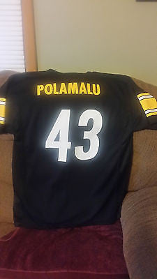 PITTSBURGH STEELERS TROY POLAMALU  FOOTBALL JERSEY SIZE XL 18-20 YOUTH