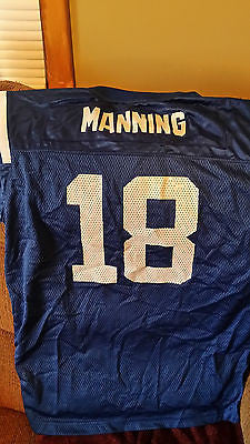 INDIANAPOLIS COLTS PEYTON MANNING BLUE REEBOK FOOTBALL   JERSEY SIZE XLYOUTH