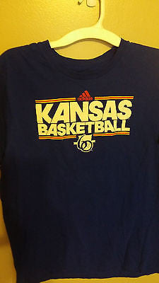 KANSAS JAYHAWKS ADIDAS BASKETBALL T SHIRT SIZE LARGE ADULT