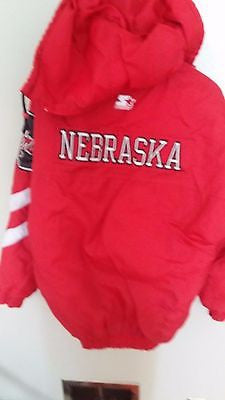 NEBRASKA HUSKERS STARTER WINTER COAT JACKET SIZE MED  ADULT LARGE N