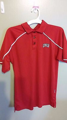 RUSSELL TEAM ISSUE UNLV RUNNIN REBELS POLO SHIRT SIZE MED ADULT