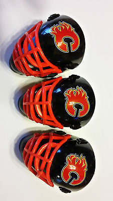 LOT OF 3 CALGARY FLAMES POCKET SIZED GOALIE MASK HELMETS FRANKLIN BULK