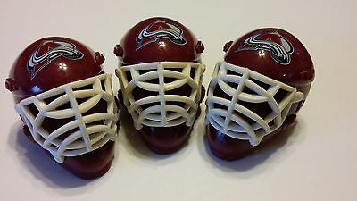 LOT OF 2 COLORADO AVALANCHE POCKET SIZED GOALIE MASK HELMETS FRANKLIN BULK
