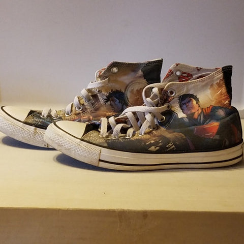 SUPERMAN CONVERSE CHUCK TAYLOR HIGH TOP  SNEAKER ADULT SIZE WN 10 MN 8