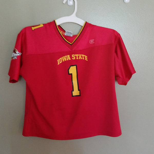 IOWA STATE CYCLONES COLOSSEUN FOOTBALL JERSEY SIZE  MED YOUTH